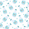 Milk bottles seamless pattern