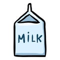 Milk Box Hand Drawn Doodle Icon Royalty Free Stock Photo