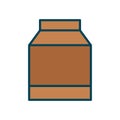 Milk box lineal color icon. Royalty Free Stock Photo