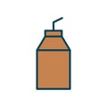 Milk box lineal color icon. Editable stroke. Royalty Free Stock Photo