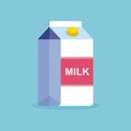 Milk box Package vector illustration, with flat design Royalty Free Stock Photo