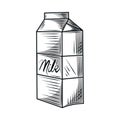 milk box sketch Royalty Free Stock Photo