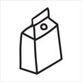 Milk box vector doodle hand drawn illustration isolated on white Royalty Free Stock Photo