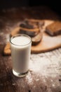 Milk and bread on table. still life Royalty Free Stock Photo