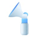 Milk breast pump icon, cartoon style