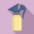 Milk breast pump icon, flat style