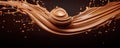 Milk brown chocolate splashes in the air Royalty Free Stock Photo