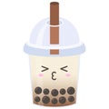 Milk with brown sugar, Bubble tea vector illustration