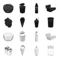 Milk, Calcium, Product, Food .Milk product and sweet set collection icons in black,monochrome style vector symbol stock