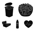 Milk, Calcium, Product, Food .Milk product and sweet set collection icons in black style vector symbol stock