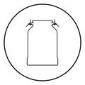 Milk can container icon black color illustration in circle round Royalty Free Stock Photo