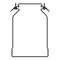 Milk can container icon black color illustration outline Royalty Free Stock Photo