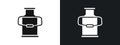 Milk can container icon linear graphics set vector in black Royalty Free Stock Photo