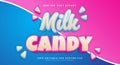 Milk Candy 3d editable text effect Template Royalty Free Stock Photo