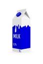 Milk cardboard box on white background. Isolated 3d illustration