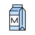 Milk carton or beverage carton icon, filled style