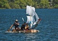 milk carton boat with sails