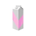 Milk carton box, dairy product cartoon vector Illustration Royalty Free Stock Photo