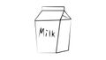 Milk carton box vector illustration, dairy paper pack icon Royalty Free Stock Photo