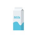 Milk carton box vector illustration, dairy paper pack icon Royalty Free Stock Photo