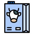 Milk carton icon, Beverage filled vector illustration