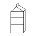 Milk carton icon in black and white