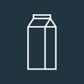 Milk carton outline icon, flat design style, milk box vector illustration Royalty Free Stock Photo