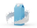 Milk carton splash Royalty Free Stock Photo