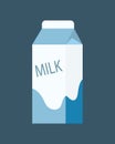 Milk in Carton Square Pack Vector in Cartoon Style