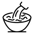 Milk cereal flakes icon, outline style Royalty Free Stock Photo