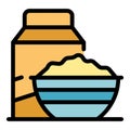 Milk cereals icon vector flat