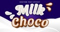 Milk Choco editable text effect Template Royalty Free Stock Photo