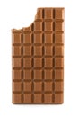 Milk chocolate bar with missing bite Royalty Free Stock Photo