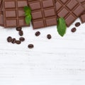 Milk chocolate chocolates bar food wooden board square copyspace top view Royalty Free Stock Photo