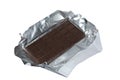 Milk chocolate with foil. Royalty Free Stock Photo