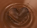 Milk Chocolate Heart Shaped Crown Splash Royalty Free Stock Photo