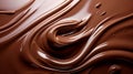 Milk Chocolate Melted Waves Texture. Delicious Milk Chocolate Bar Sugar Dessert Treats. Close Up Gourmet Present Praline
