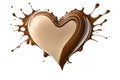 Milk and chocolate mixed heart shape