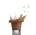 Milk chocolate splash isolated over white background Royalty Free Stock Photo