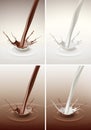 Milk Chocolate Splash Stream Flow on Background Royalty Free Stock Photo