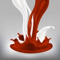 Milk Chocolate Splash Vector. Motion Fluid. Splashing Ingredient. Natural Beverage. 3D Realistic Illustration Royalty Free Stock Photo