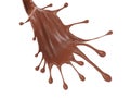 Milk chocolate splash on white background Royalty Free Stock Photo