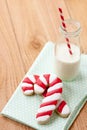 Milk and Christmas cookies Royalty Free Stock Photo