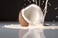 Milk coconut drink. Generate AI Royalty Free Stock Photo