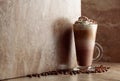 Milk coffee cocktail with whipped cream Royalty Free Stock Photo