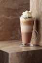 Milk coffee cocktail with whipped cream Royalty Free Stock Photo