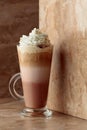 Milk coffee cocktail with whipped cream Royalty Free Stock Photo