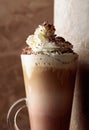 Milk coffee cocktail with whipped cream Royalty Free Stock Photo