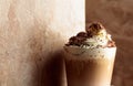 Milk coffee cocktail with whipped cream Royalty Free Stock Photo