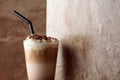 Milk coffee cocktail with whipped cream Royalty Free Stock Photo